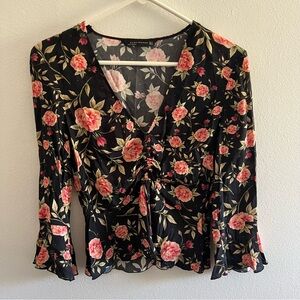 Zara, Size S , rose print top/blouse, very good condition.